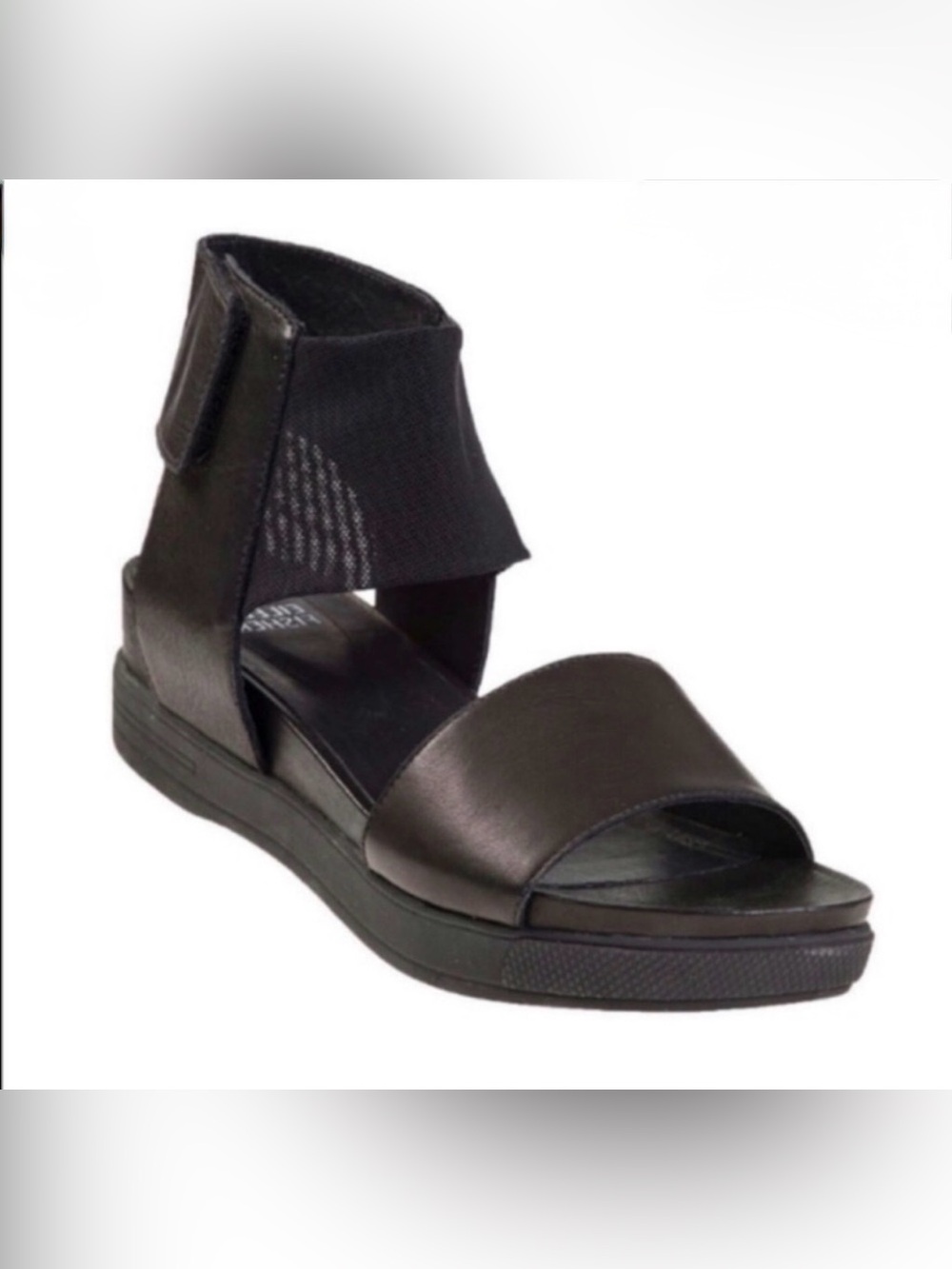 Eileen Fisher Spree black leather comfortable sport sandals, Size 10